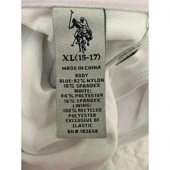 U.S. POLO ASSN Red White Blue Logo Swimsuit Size XL 15-17 - Picture 6 of 6